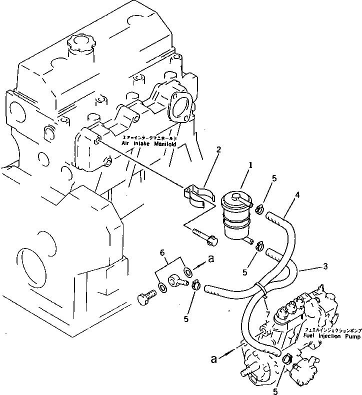 Схема запчастей Komatsu 3D95S-W-1C - ТОПЛИВН. ФИЛЬТР. И ТРУБЫ ТОПЛИВН. СИСТЕМА