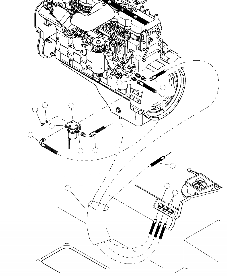 Схема запчастей Komatsu 430FXL-1 - D-A NON-CONTINUOUS ROTATION ТОПЛИВН. СИСТЕМА ТОПЛИВНАЯ ЛИНИЯ ТОПЛИВН. БАК. AND КОМПОНЕНТЫ