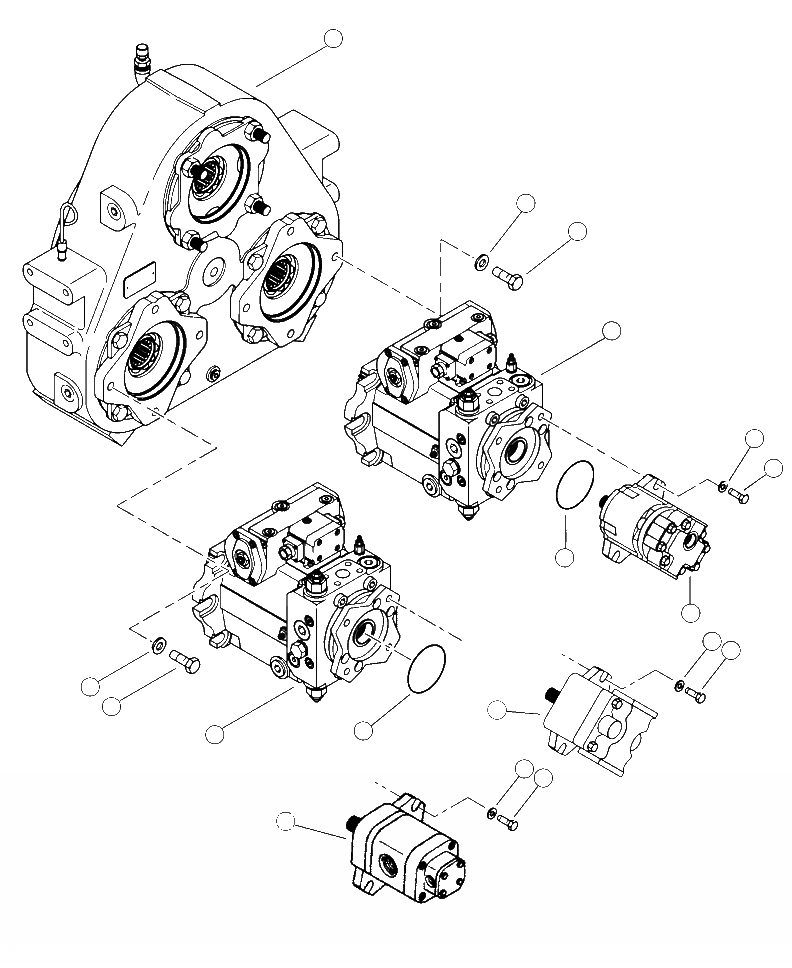 Схема запчастей Komatsu 430FXL-1 - H-A ПОДАЧА, МАСЛООХЛАДИТЕЛЬ И ПРИВОД НАСОСS ГИДРАВЛИКА