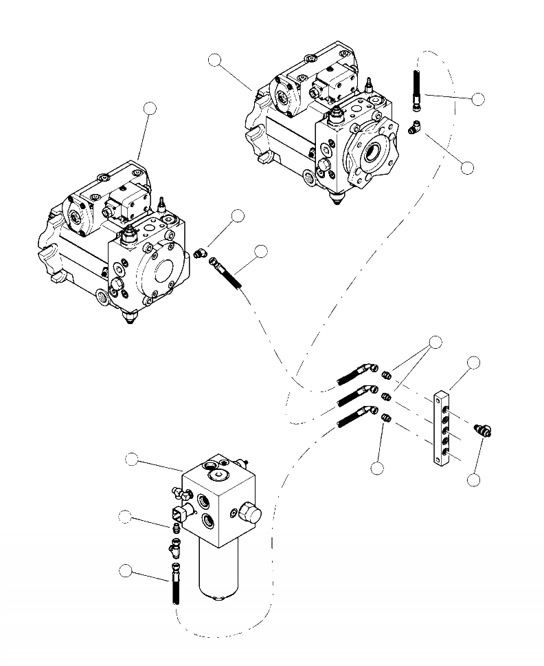 Схема запчастей Komatsu 430FXL-1 - H-A ГУСЕНИЦЫ ПРИВОД НАСОС И ПОДАЧА ФИЛЬТР. TEST GAUGE ЛИНИИ ГИДРАВЛИКА