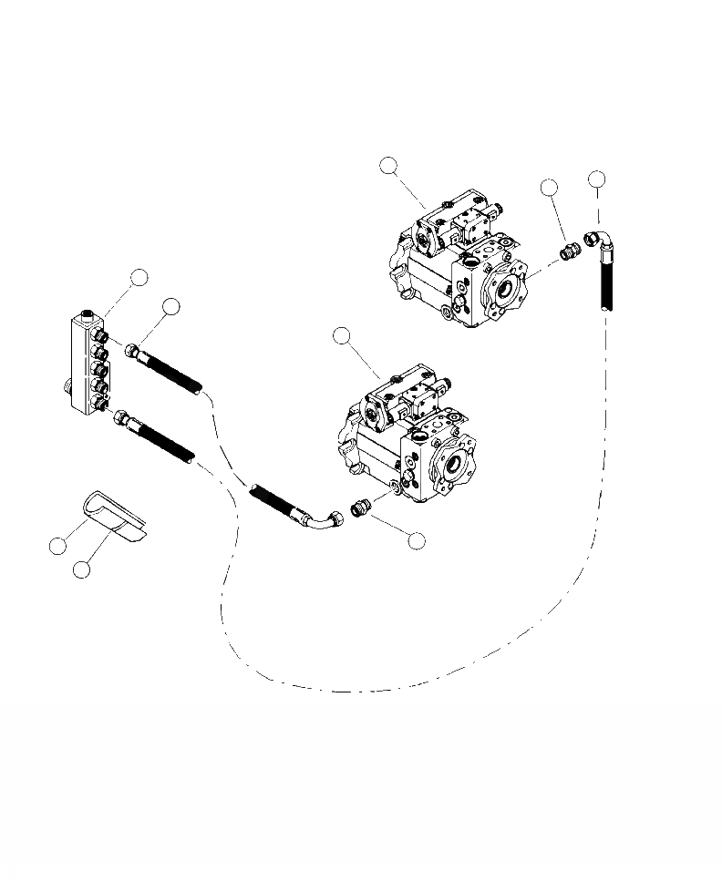 Схема запчастей Komatsu 430FXL-1 - H9-A ГУСЕНИЦЫ ПРИВОД НАСОСS - ВОЗВРАТ. МАСЛ. КОЛЛЕКТОР ГИДРАВЛИКА