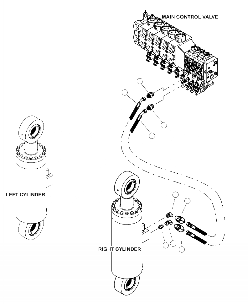 Схема запчастей Komatsu 430FXL-1 - H-A ГИДРОЛИНИЯ ДЛЯ КАБИНЫ УРОВЕНЬING FUNCTION КЛАПАН - ПРАВ. ЦИЛИНДР ГИДРАВЛИКА