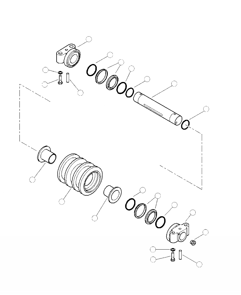 Схема запчастей Komatsu 430FXL-1 - R-A ОПОРНЫЙ КАТОК ДВУБОРТН. НИЖН.CARRIAGE