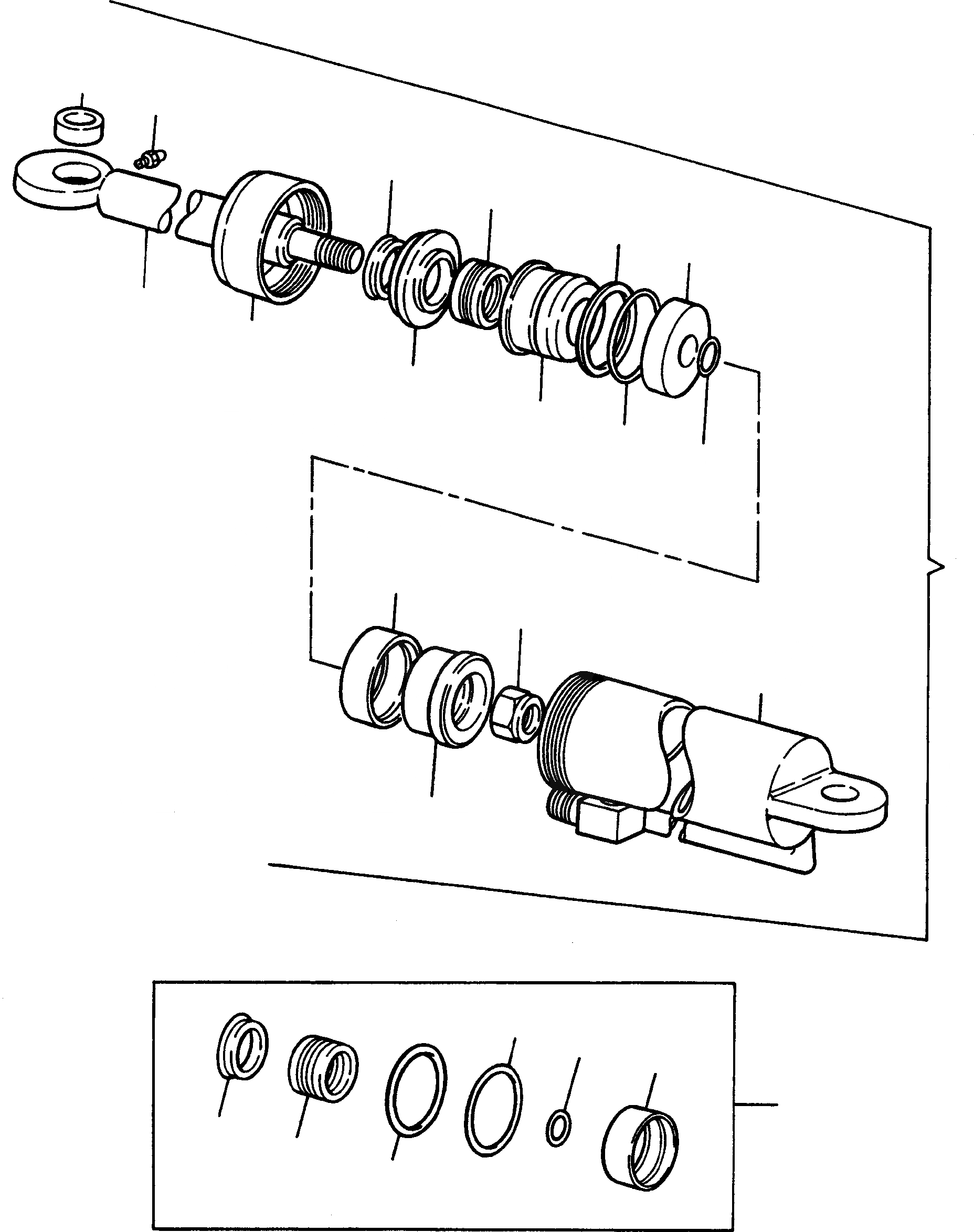 Схема запчастей Komatsu 44C - GRAB КОВШ, ЦИЛИНДР GRAB КОВШ, LITRES 