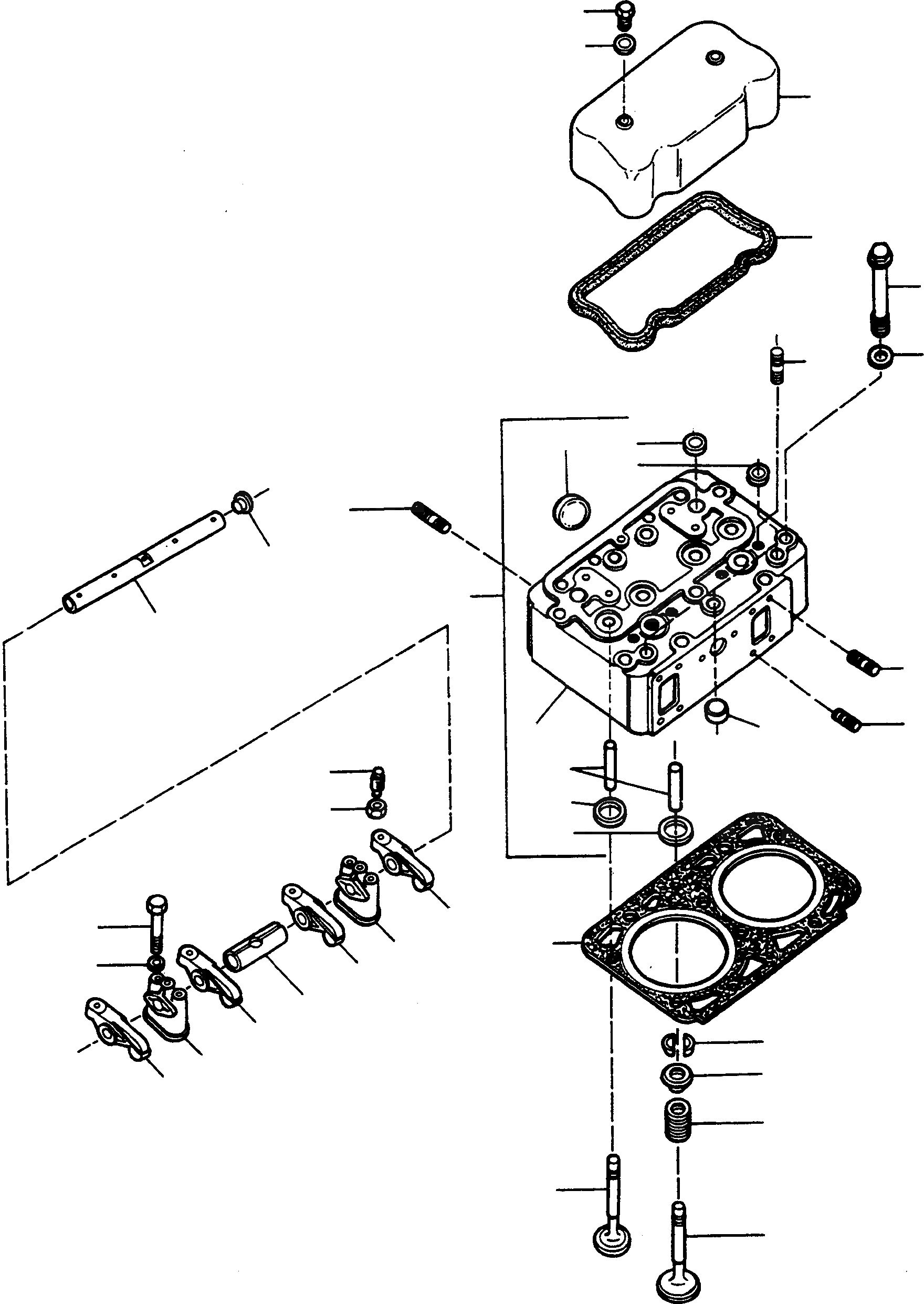 Схема запчастей Komatsu 44C - ГОЛОВКА ЦИЛИНДРОВ И ATTACHING ЧАСТИ ДВИГАТЕЛЬ, АКСЕССУАРЫ И ЭЛЕКТРИЧ. СИСТЕМА