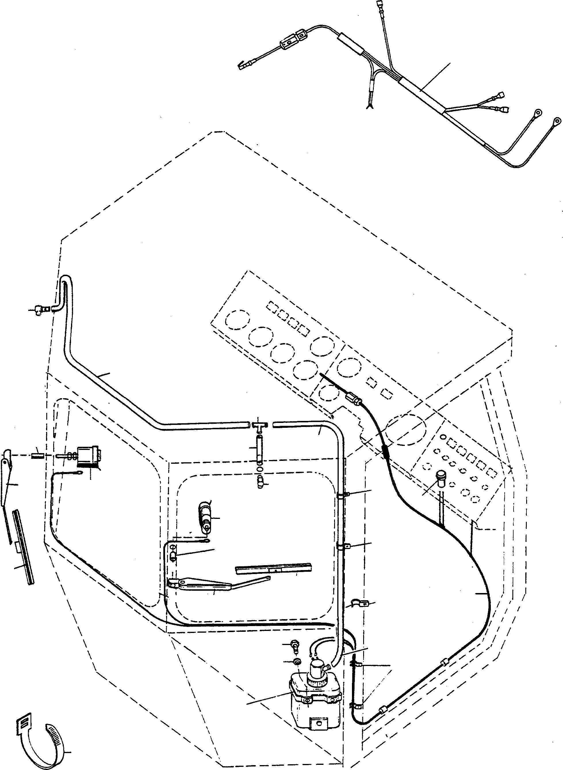 Схема запчастей Komatsu 44C - WINDЗАЩИТН.-ДВОРНИКИ-ОМЫВАТЕЛЬ СИСТЕМА, ЗАДН. ДВИГАТЕЛЬ, АКСЕССУАРЫ И ЭЛЕКТРИЧ. СИСТЕМА