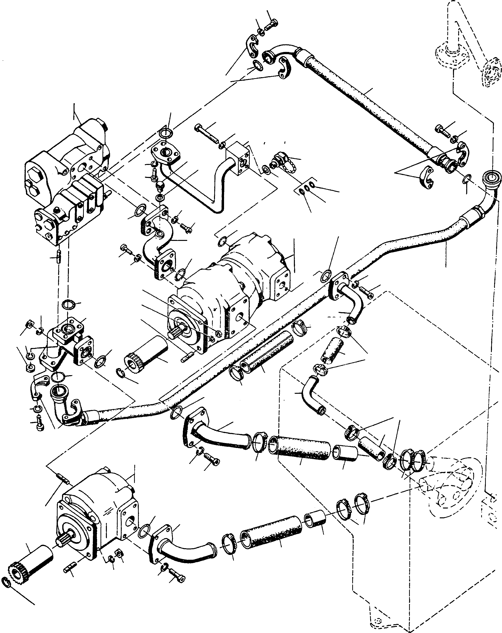 Схема запчастей Komatsu 44C - НАСОСS ДЛЯ ГИДРАВЛИКА ГИДРАВЛИКА