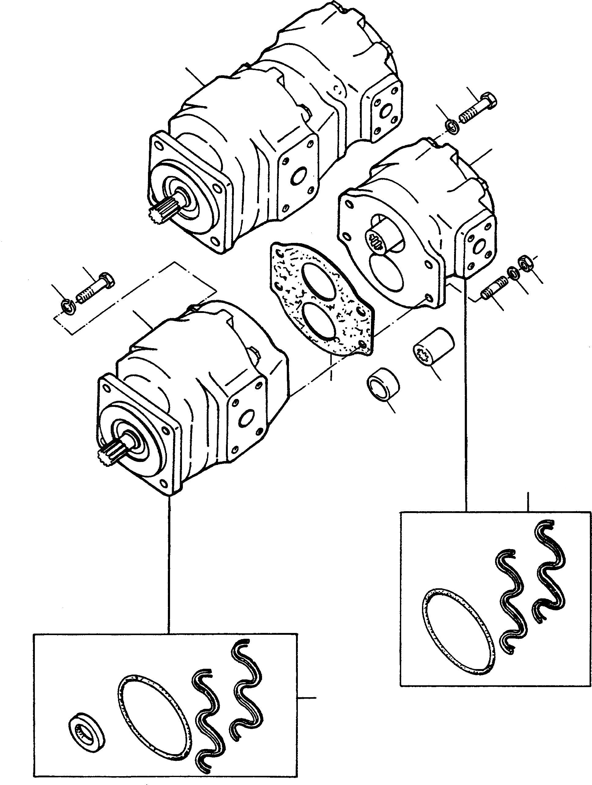 Схема запчастей Komatsu 44C - TWIN НАСОС ГИДРАВЛИКА