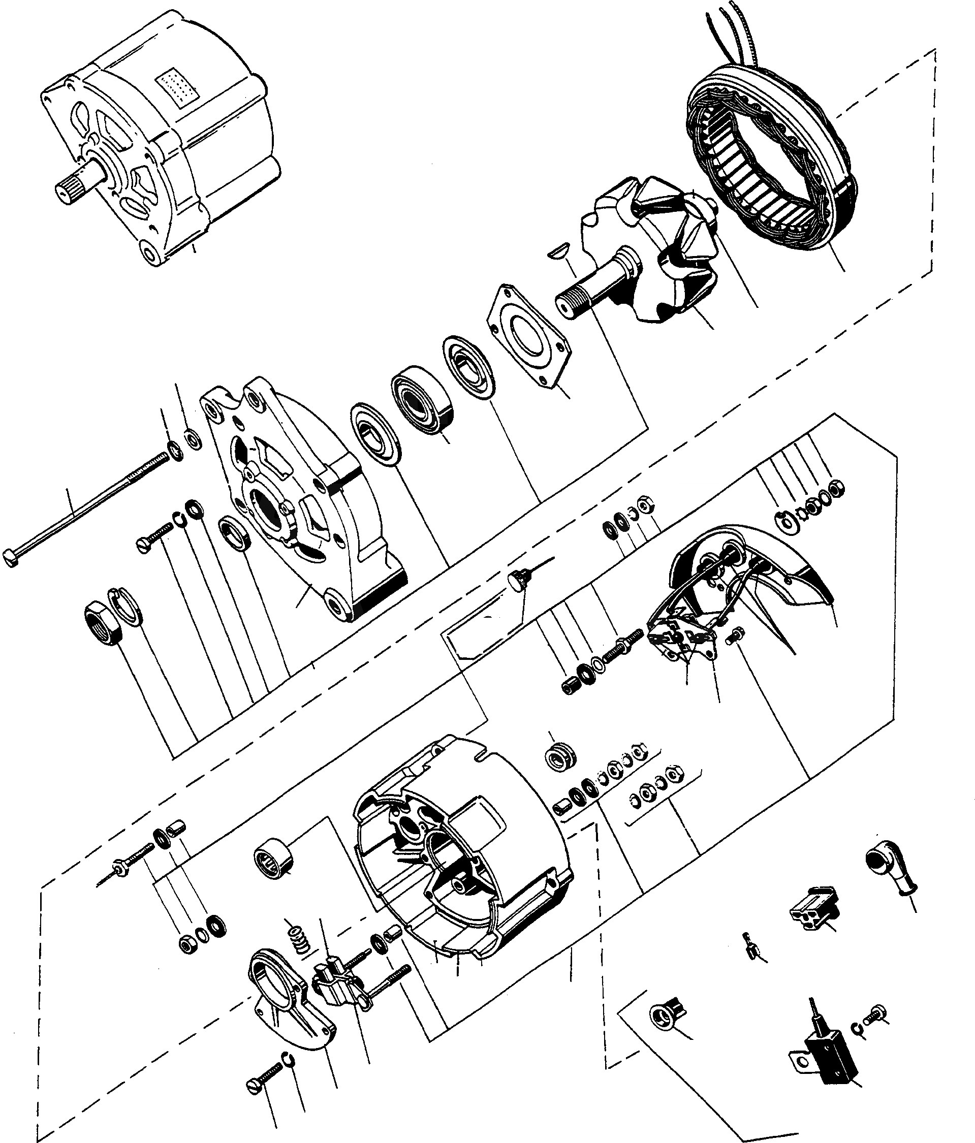 Схема запчастей Komatsu 44C - ГЕНЕРАТОР ДВИГАТЕЛЬ, АКСЕССУАРЫ И ЭЛЕКТРИЧ. СИСТЕМА
