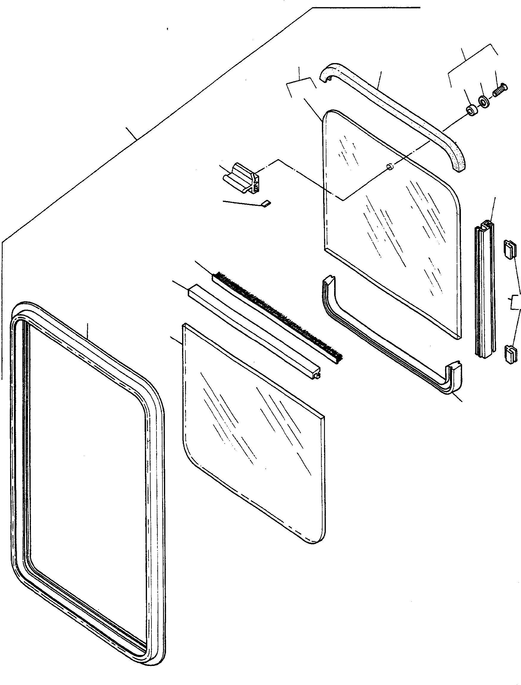 Схема запчастей Komatsu 44C - ЗАДН. ОКНА ASSEMBLY ОБОРУД-Е