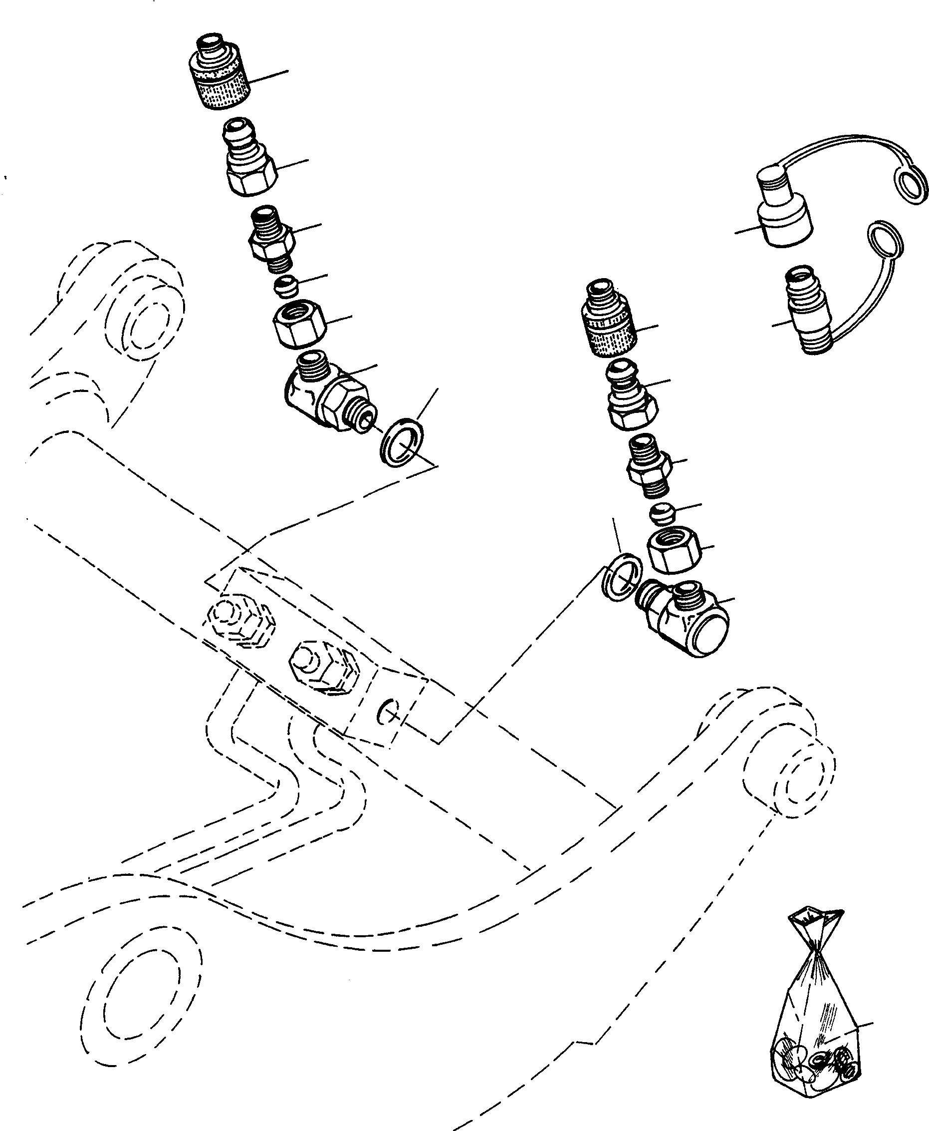 Схема запчастей Komatsu 44C - БЫСТРОСЪЕМН. МЕХ-М ДЛЯ 3 УПРАВЛ-Е КОНТУР ОБОРУД-Е