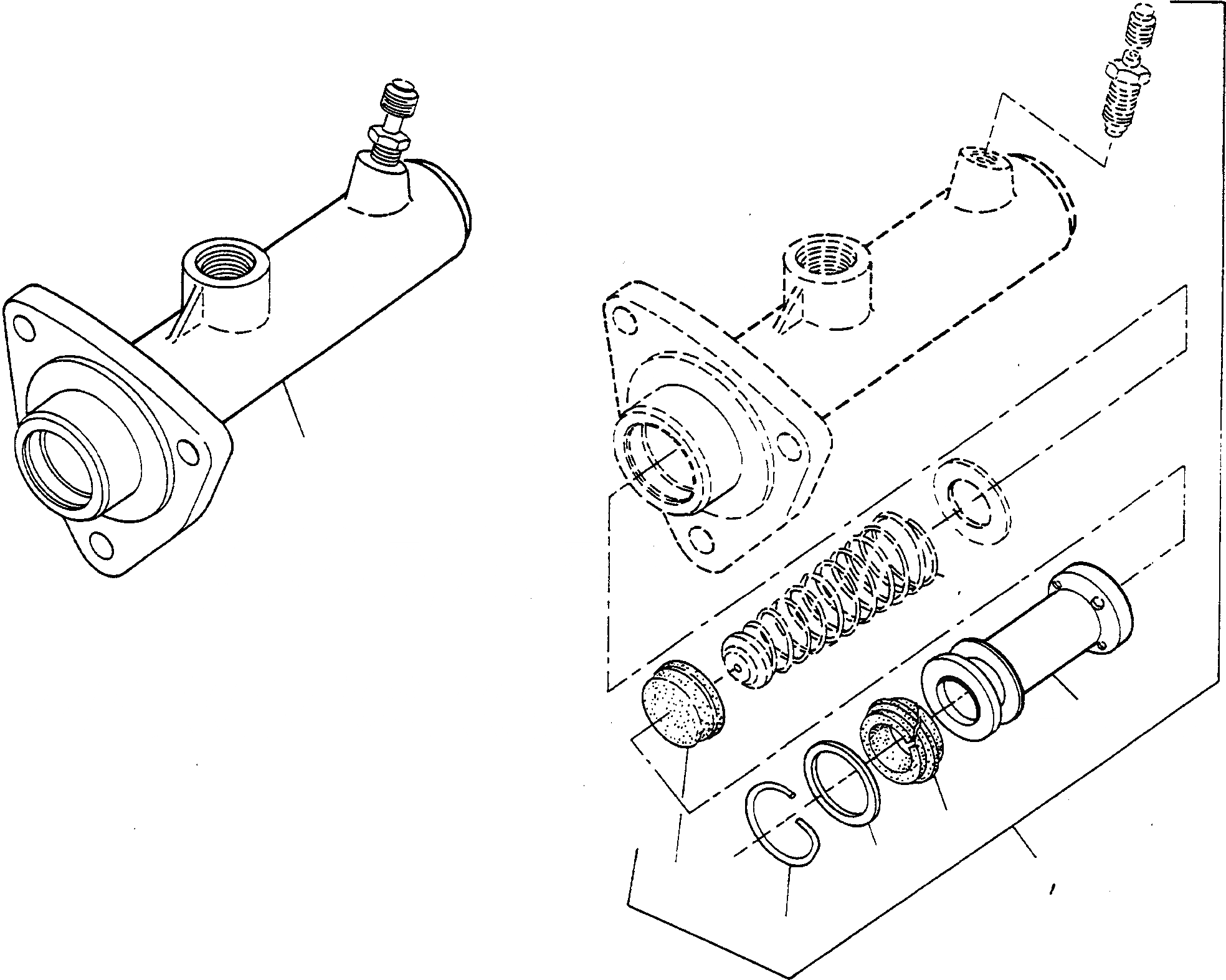 Схема запчастей Komatsu 44C - ОСНОВН. ТОРМОЗН. ЦИЛИНДР СИСТЕМАУПРАВЛЕНИЯ ПОВОРОТОМ, ПЕРЕДНИЙ МОСТ, ТОРМОЗ. СИСТЕМА
