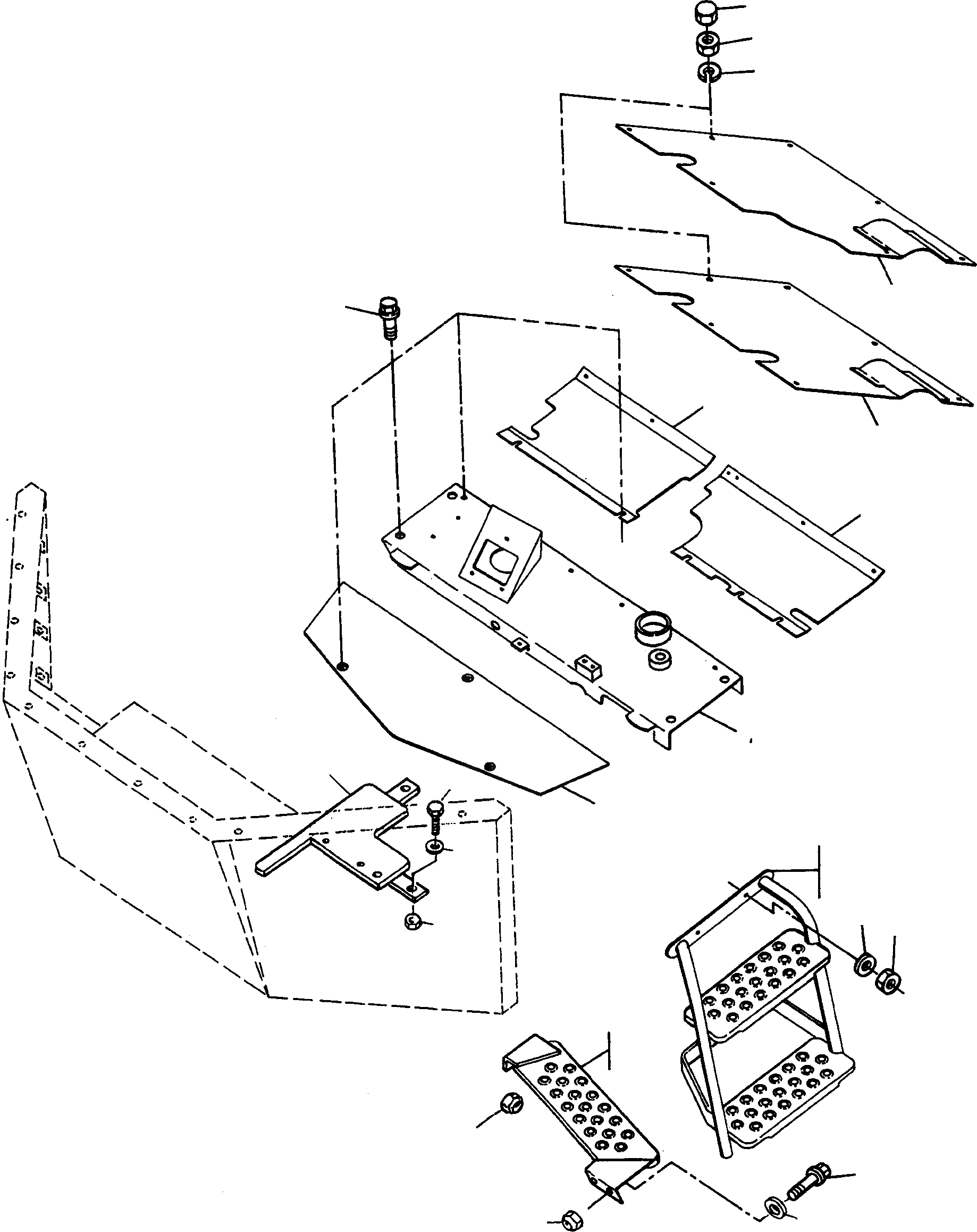 Схема запчастей Komatsu 44C - ПЛАТФОРМА ШАССИ И SUPERSTRUCTURE