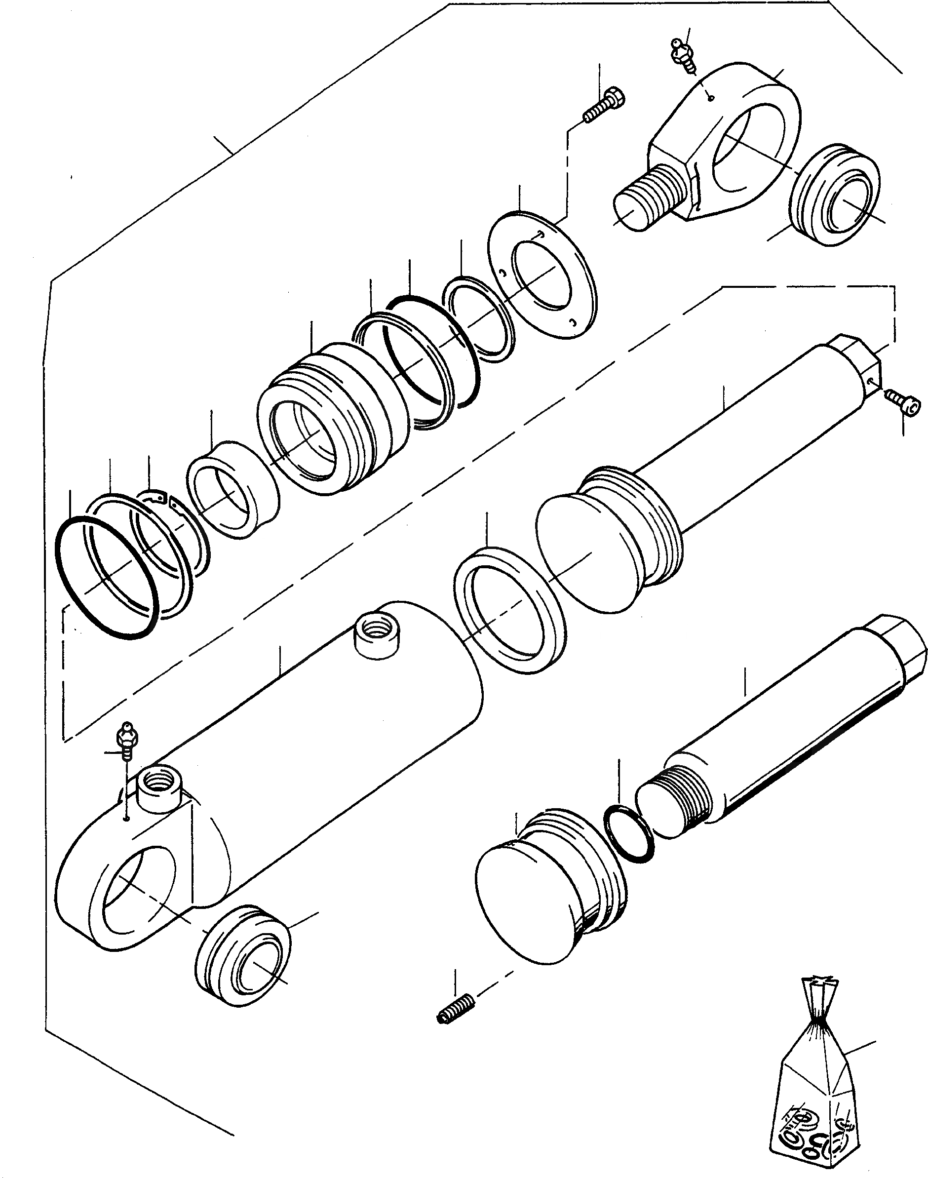 Схема запчастей Komatsu 44C - УДЛИНН.WOOD ЗАХВАТ, ЦИЛИНДР УДЛИНН.WOOD ЗАХВАТ