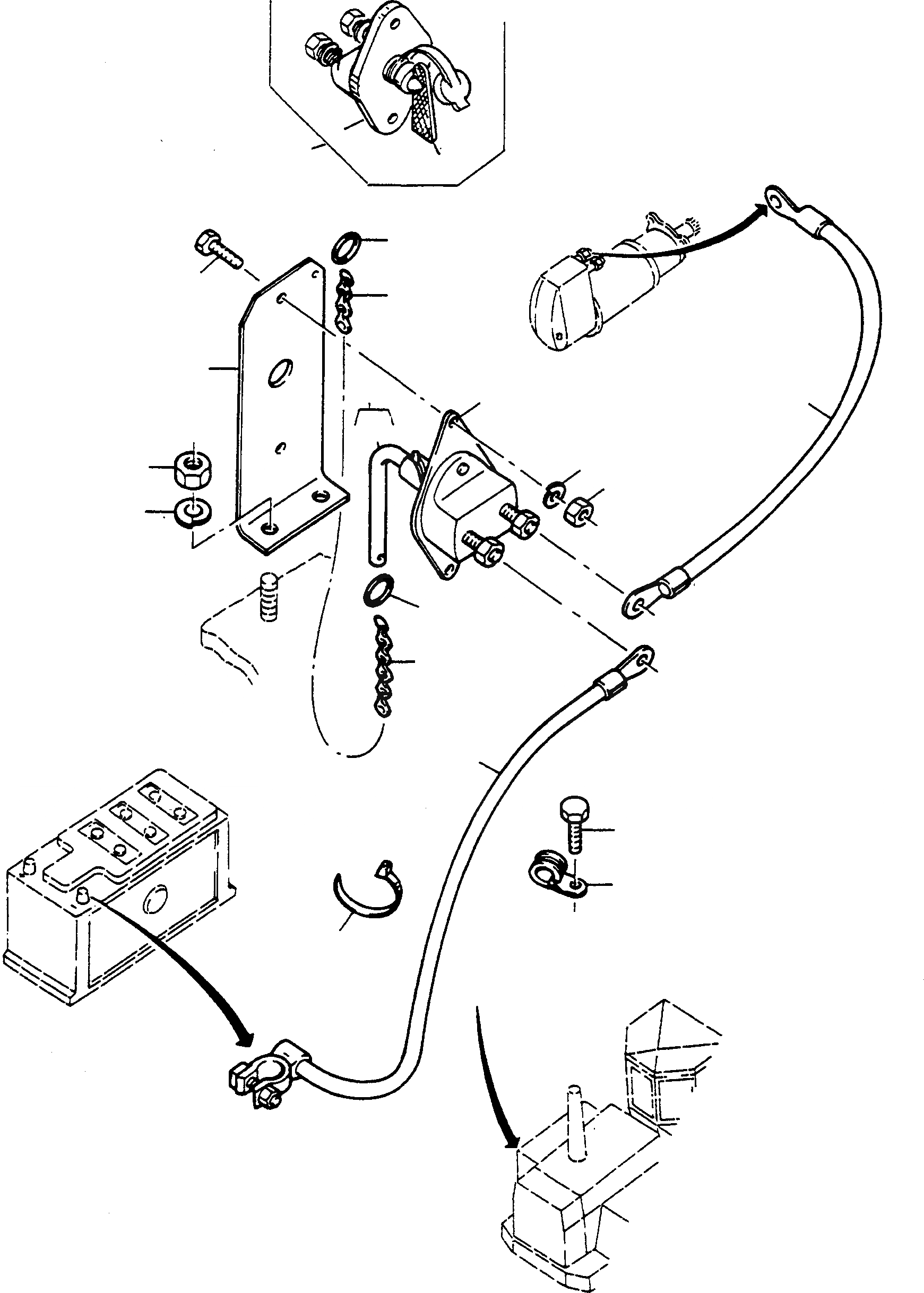 Схема запчастей Komatsu 44C - АККУМУЛЯТОР ОСНОВН. ПЕРЕКЛЮЧАТЕЛЬ ДВИГАТЕЛЬ, АКСЕССУАРЫ И ЭЛЕКТРИЧ. СИСТЕМА