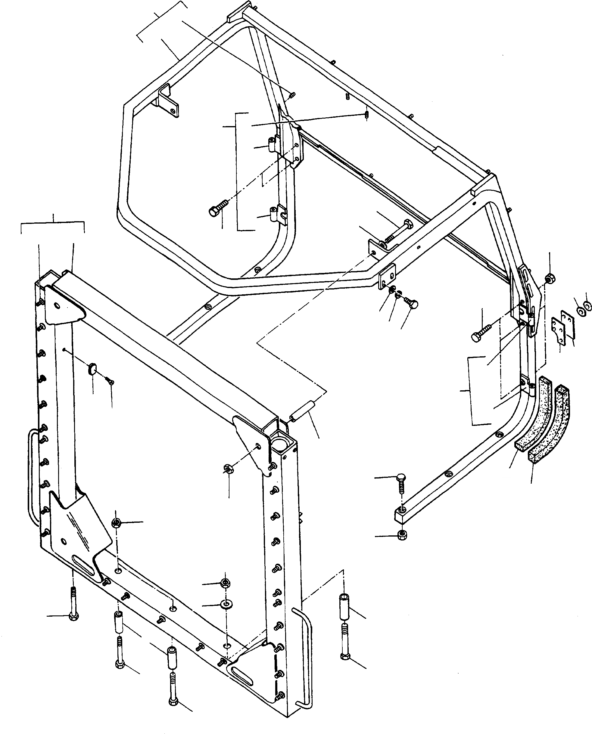 Схема запчастей Komatsu 44C - БЕЗОПАСН. КАБИНА, РАМА ШАССИ И SUPERSTRUCTURE