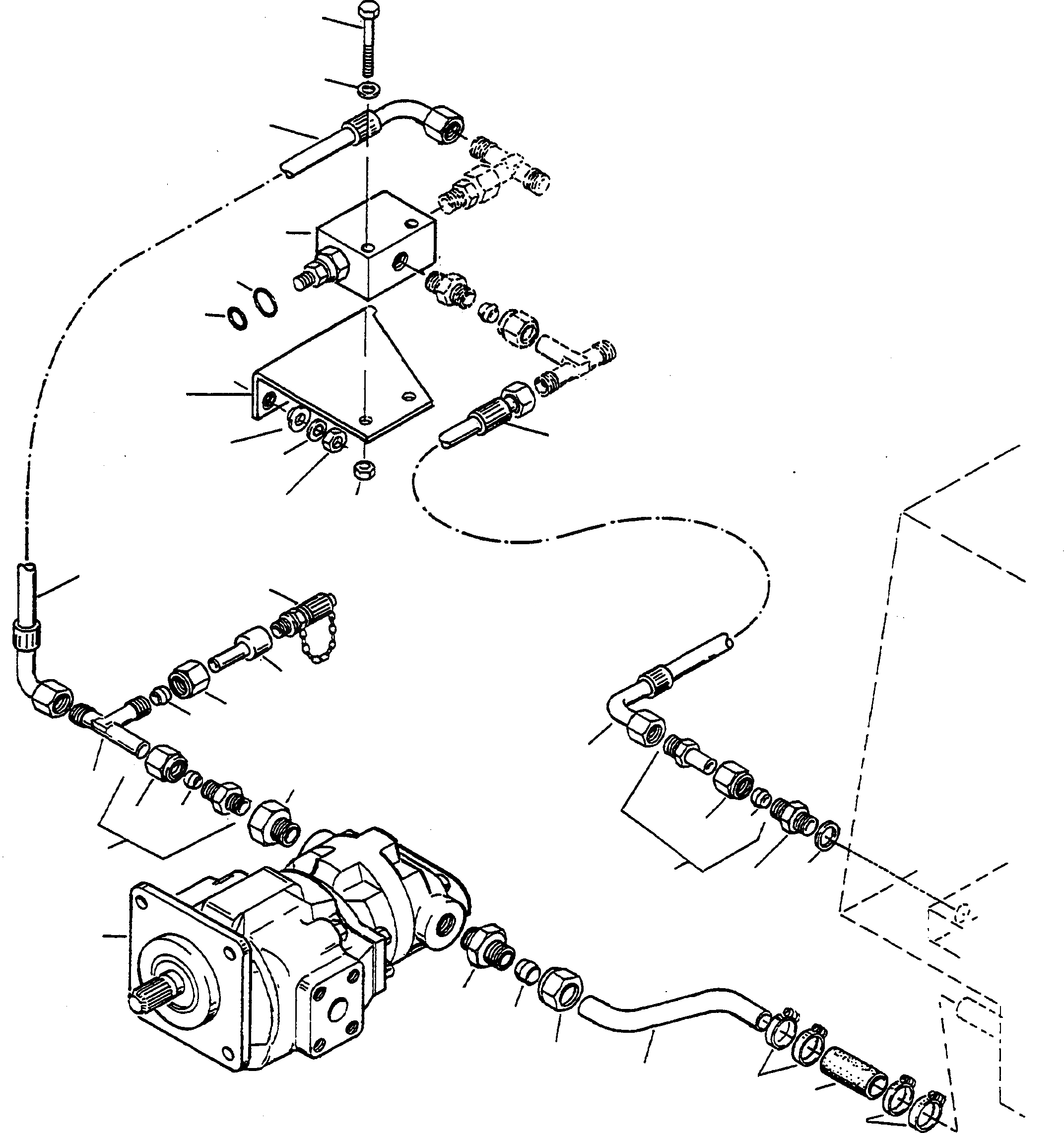 Схема запчастей Komatsu 44C - SERVO OPERATING ASSEMBLY, СДВОЕНН. НАСОС, ТРУБЫS ОБОРУД-Е