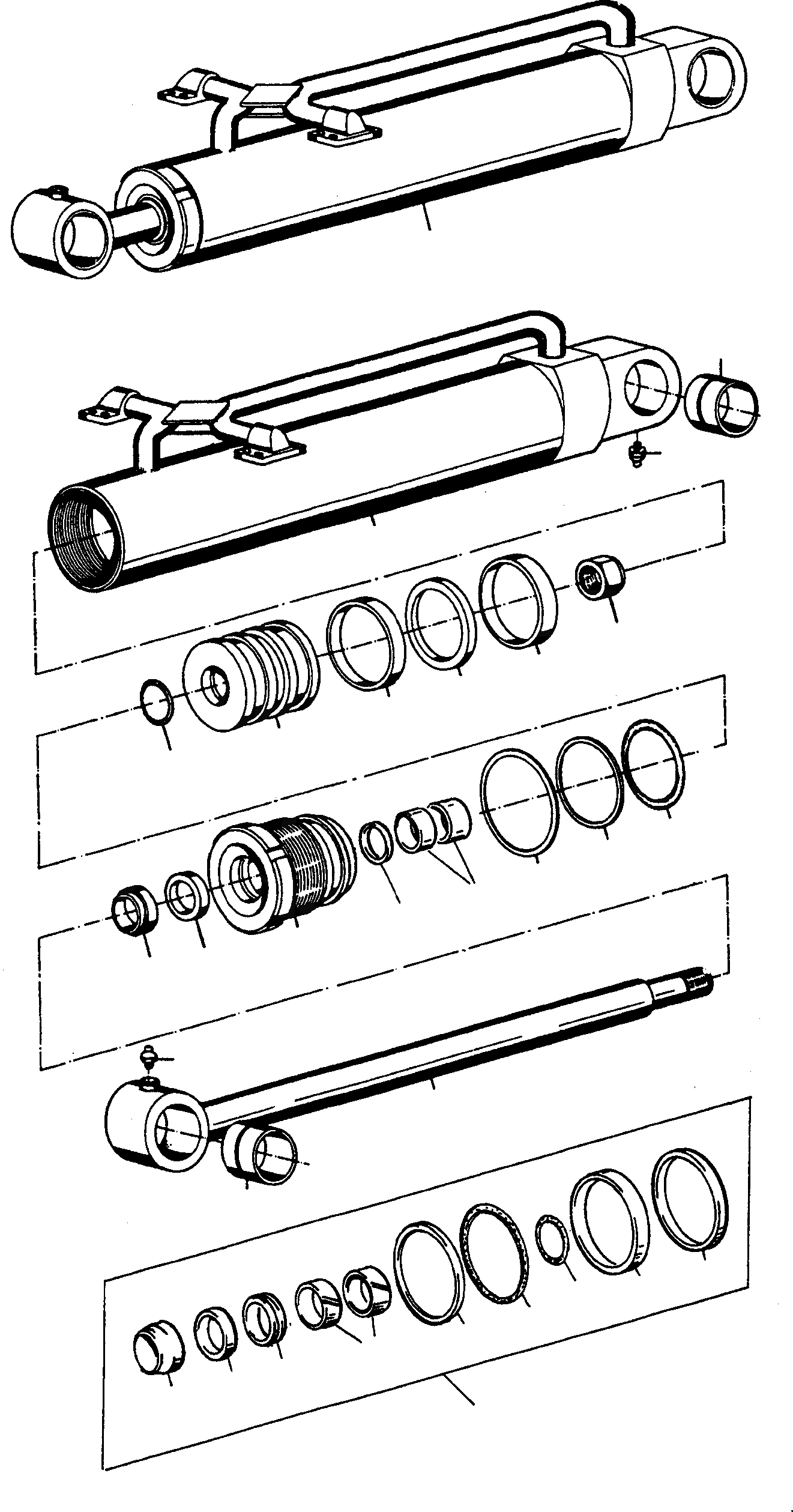 Схема запчастей Komatsu 44C - ЦИЛИНДР КОВША DI TURBO, EXECUTION II СТРЕЛА
