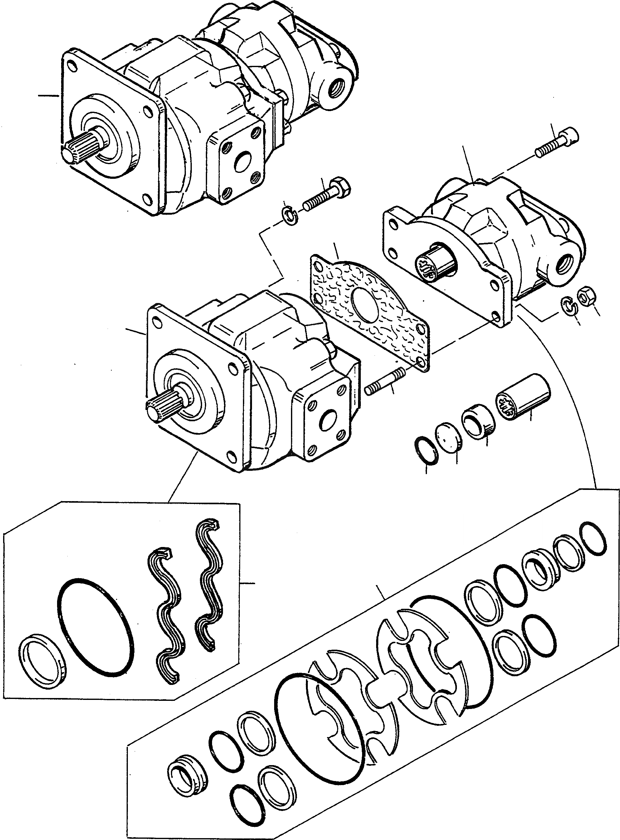 Схема запчастей Komatsu 44C - SERVO OPERATING ASSEMBLY, СДВОЕНН. НАСОС SERVO OPERATING ASSEMBLY, СДВОЕНН. НАСОС, ТРУБЫS