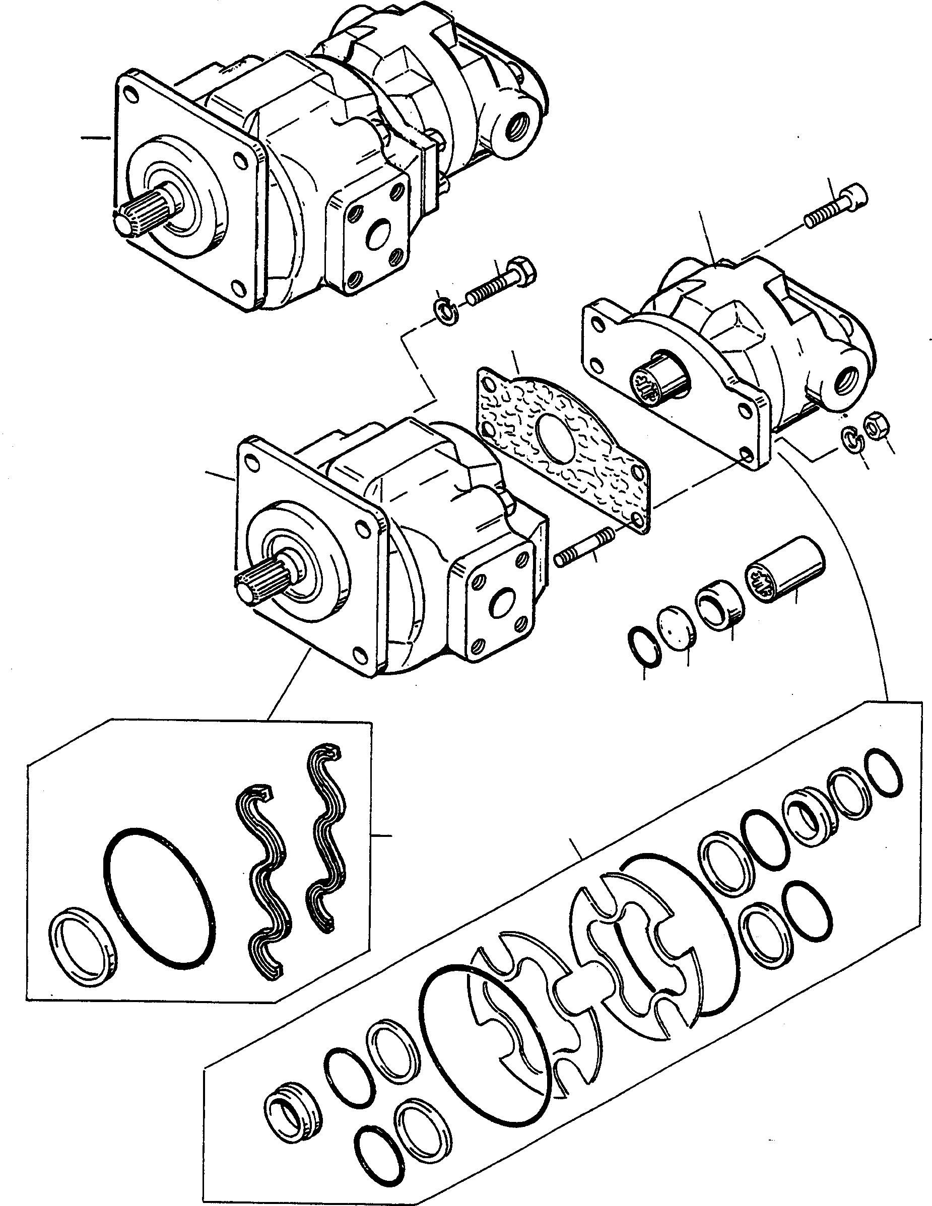 Схема запчастей Komatsu 44C - SERVO OPERATING ASSEMBLY, СДВОЕНН. НАСОС SERVO OPERATING ASSEMBLY, СДВОЕНН. НАСОС, ТРУБЫS