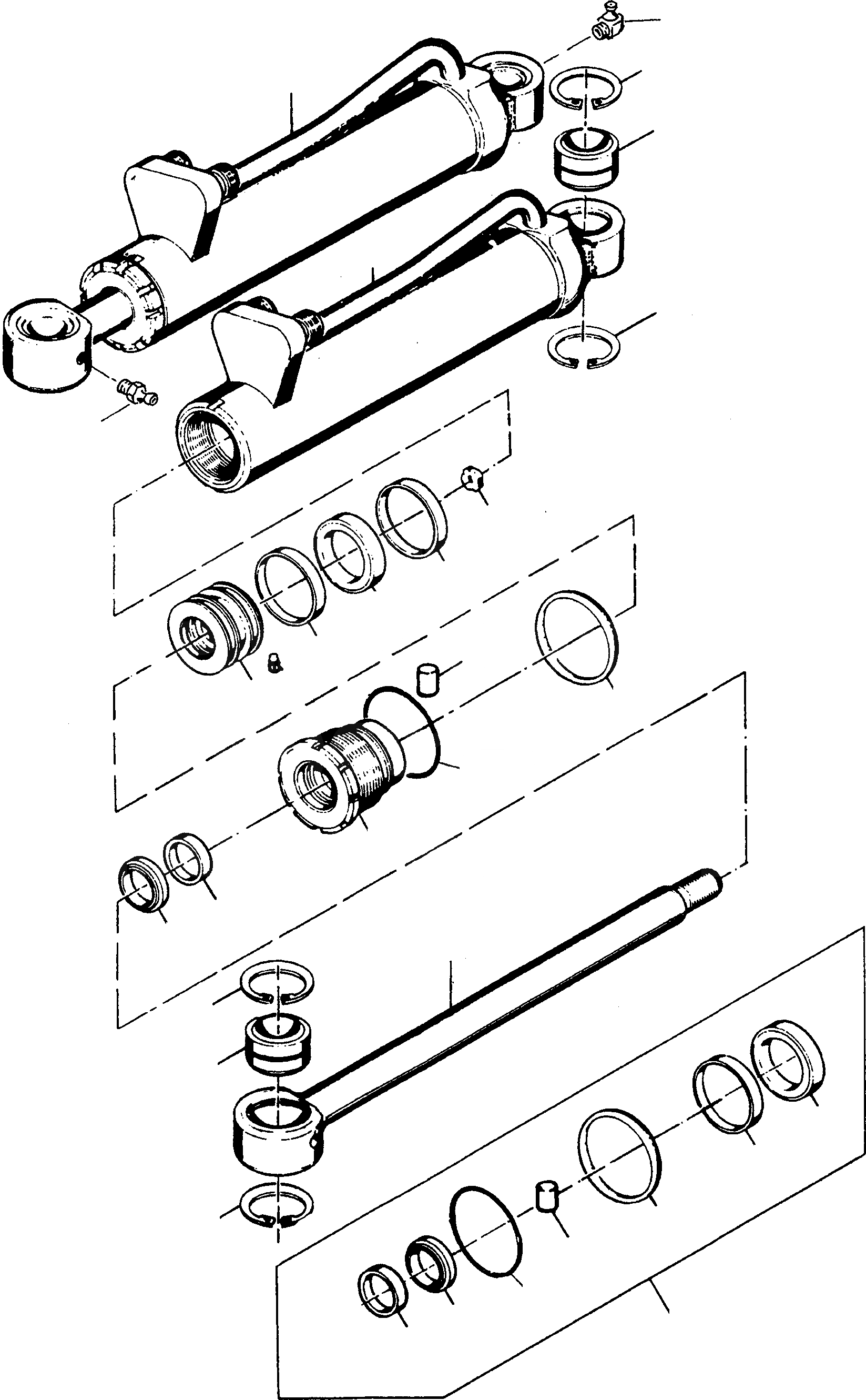 Схема запчастей Komatsu 44C - ЦИЛИНДР РУЛЕВ. УПР-Я СИСТЕМАУПРАВЛЕНИЯ ПОВОРОТОМ, ПЕРЕДНИЙ МОСТ, ТОРМОЗ. СИСТЕМА