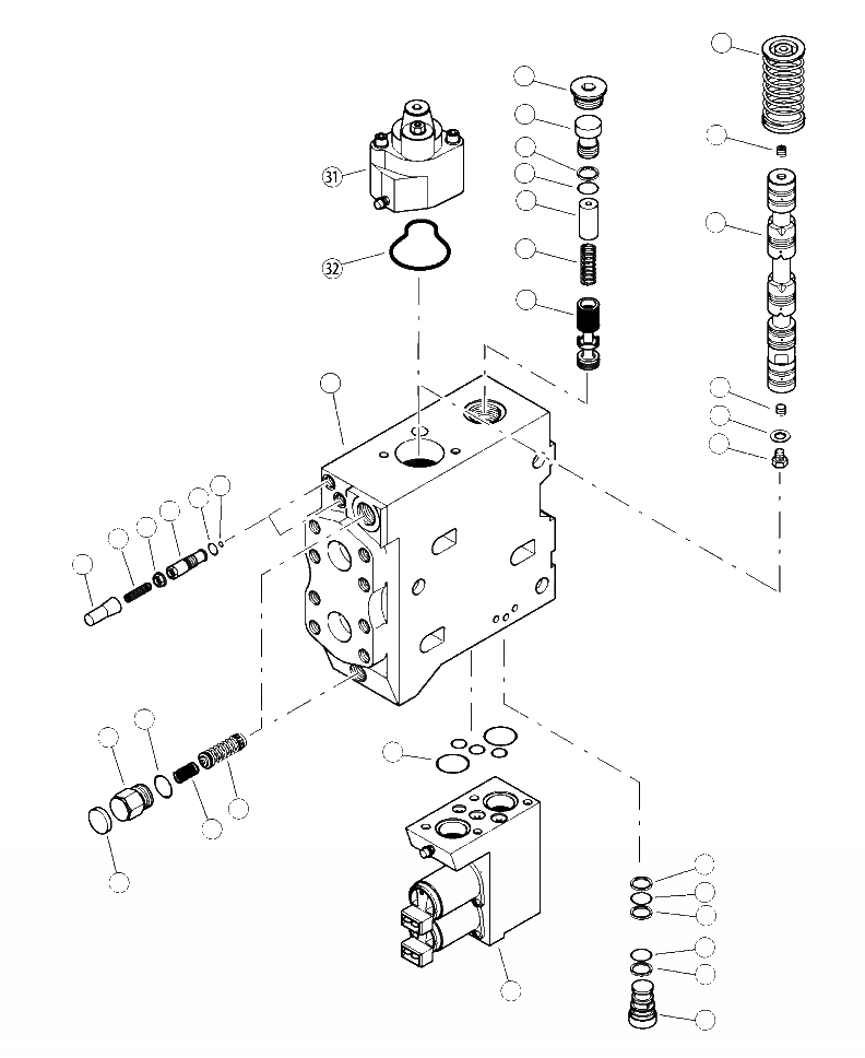 Схема запчастей Komatsu 450FXL-1 - H-A ОСНОВН. УПРАВЛЯЮЩ. КЛАПАН SAW/SHEAR SECTION ГИДРАВЛИКА
