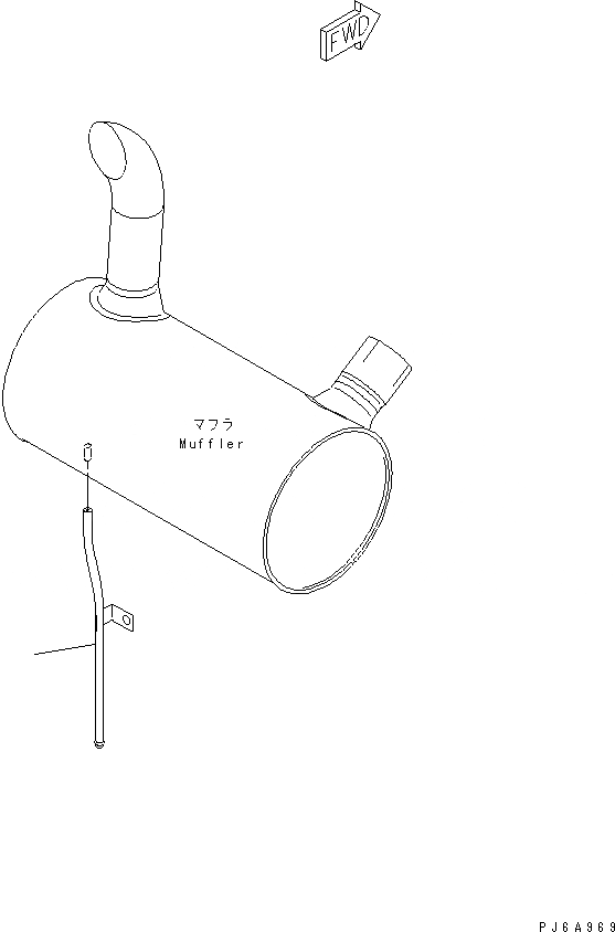 Схема запчастей Komatsu 4D102E-1B-1 - ДРЕНАЖ ГЛУШИТЕЛЯ (ПОД ЗАКАЗ)(№-) ДВИГАТЕЛЬ