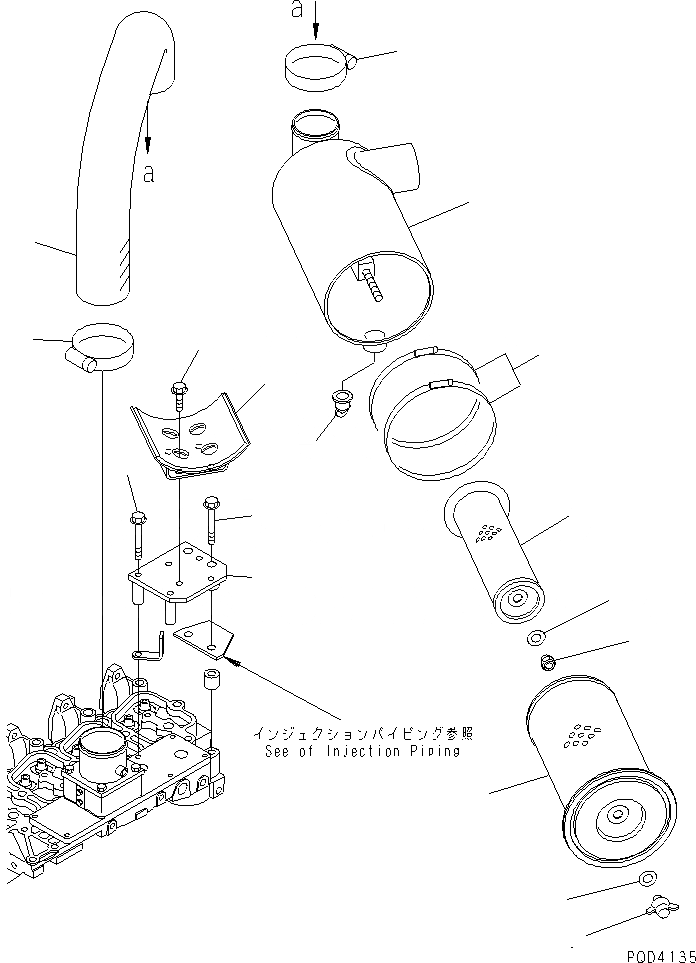 Схема запчастей Komatsu 4D102E-1G - ВОЗДУХООЧИСТИТЕЛЬ(№7-88) ДВИГАТЕЛЬ