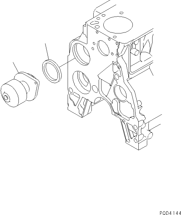 Схема запчастей Komatsu 4D102E-1G - ВОДЯНАЯ ПОМПА (ЗАКАЛЕНН. ШКИВ)(№7-) ДВИГАТЕЛЬ