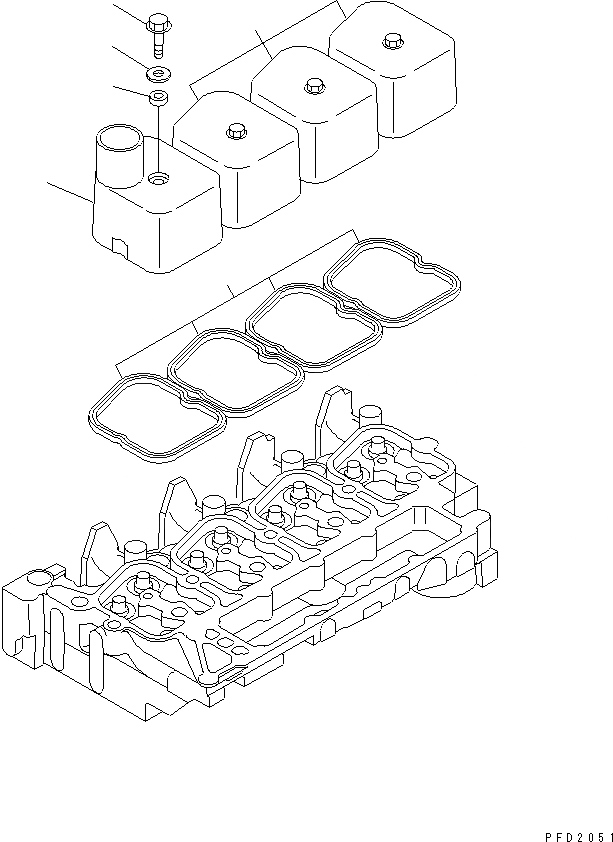 Схема запчастей Komatsu 4D102E-1B-M - КРЫШКА ГОЛОВКИ (С КРЫШКА МАСЛОНАЛИВНОГО ПАТРУБКА)(№8-) ДВИГАТЕЛЬ