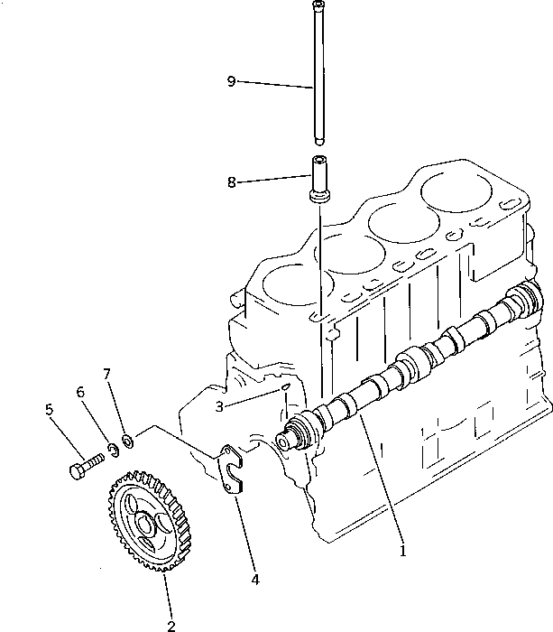 Схема запчастей Komatsu 4D105-5H - РАСПРЕДВАЛ И ТОЛКАТЕЛЬ БЛОК ЦИЛИНДРОВ