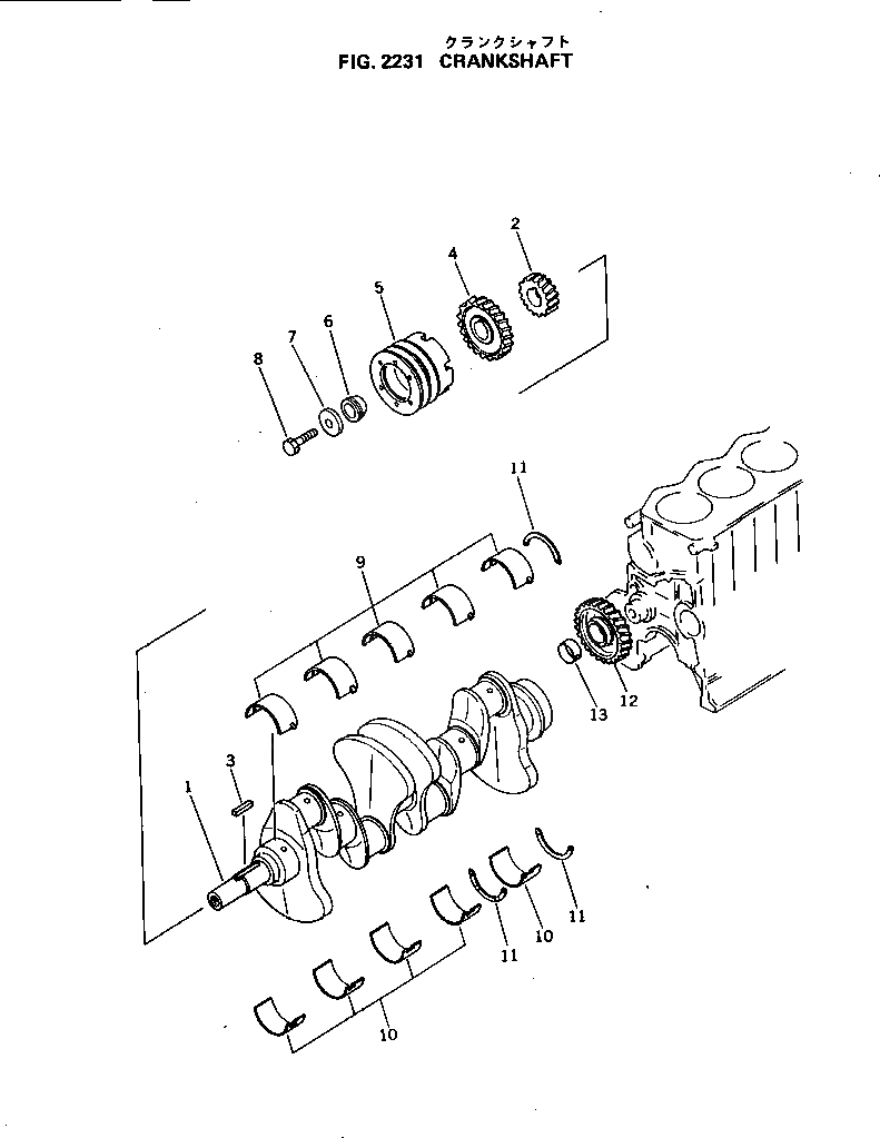 Схема запчастей Komatsu 4D105-5C - КОЛЕНВАЛ БЛОК ЦИЛИНДРОВ