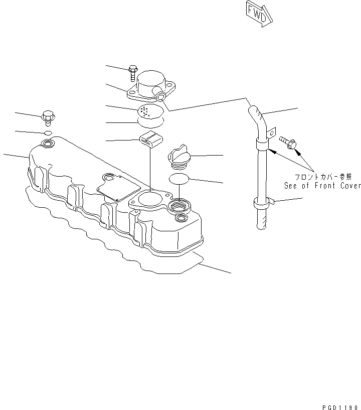 Схема запчастей Komatsu 4D88E-3C-M - ГОЛОВКА ЦИЛИНДРОВ COVER(№-) ДВИГАТЕЛЬ