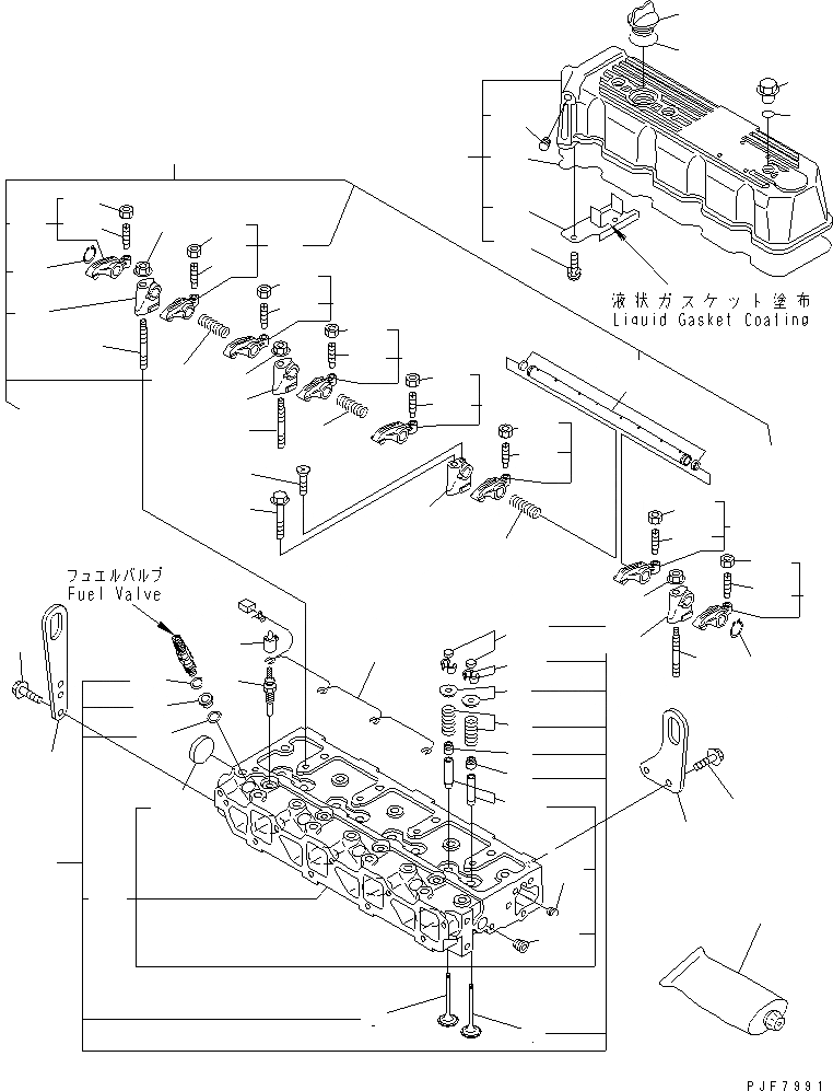 Схема запчастей Komatsu 4D92E-1B46-BM - ГОЛОВКА ЦИЛИНДРОВ И КРЫШКА ДВИГАТЕЛЬ