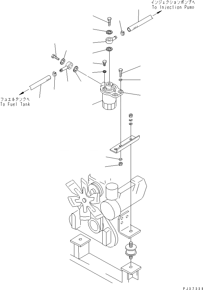Схема запчастей Komatsu 4D94-2E - ТОПЛИВН. ФИЛЬТР. И КРЕПЛЕНИЕ (TROPICAL ЗАПЫЛЕНН СПЕЦ-Я.)    (КРОМЕ ЯПОН.) ТОПЛИВН. СИСТЕМА
