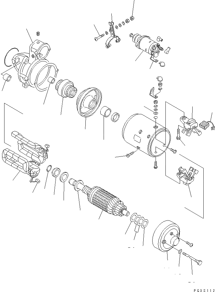 Схема запчастей Komatsu 4D94-2E - СТАРТЕР (.KW)(№-9) ОХЛАЖД-Е И ЭЛЕКТРИКАS