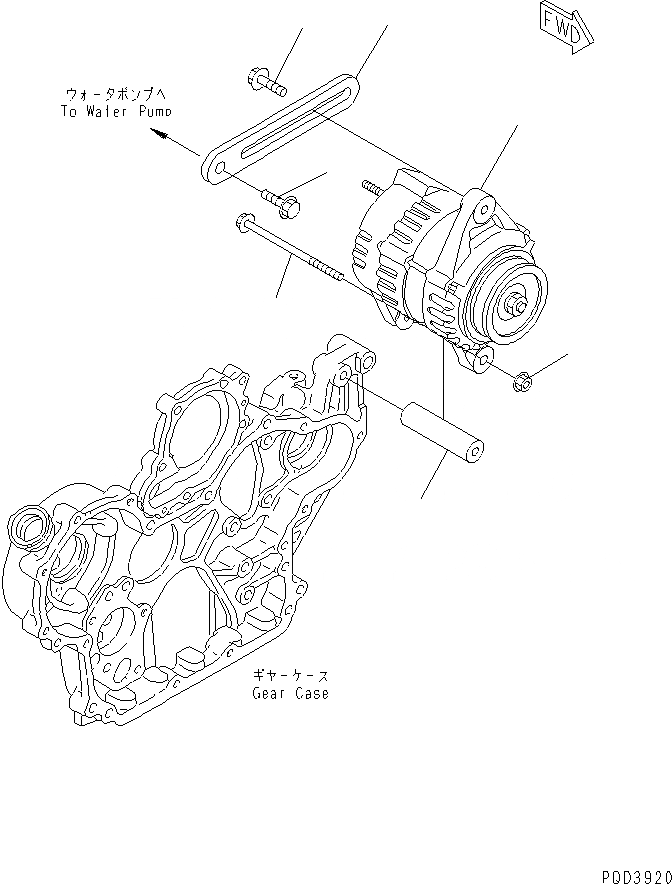 Схема запчастей Komatsu 4D94E-1A - ГЕНЕРАТОР И КРЕПЛЕНИЕ (A) (С КОНДИЦИОНЕРОМ¤ ПЛОХ. ТОПЛИВО  ТИП И МОРОЗОУСТОЙЧИВ. СПЕЦИФИКАЦИЯ.)(№-) ДВИГАТЕЛЬ