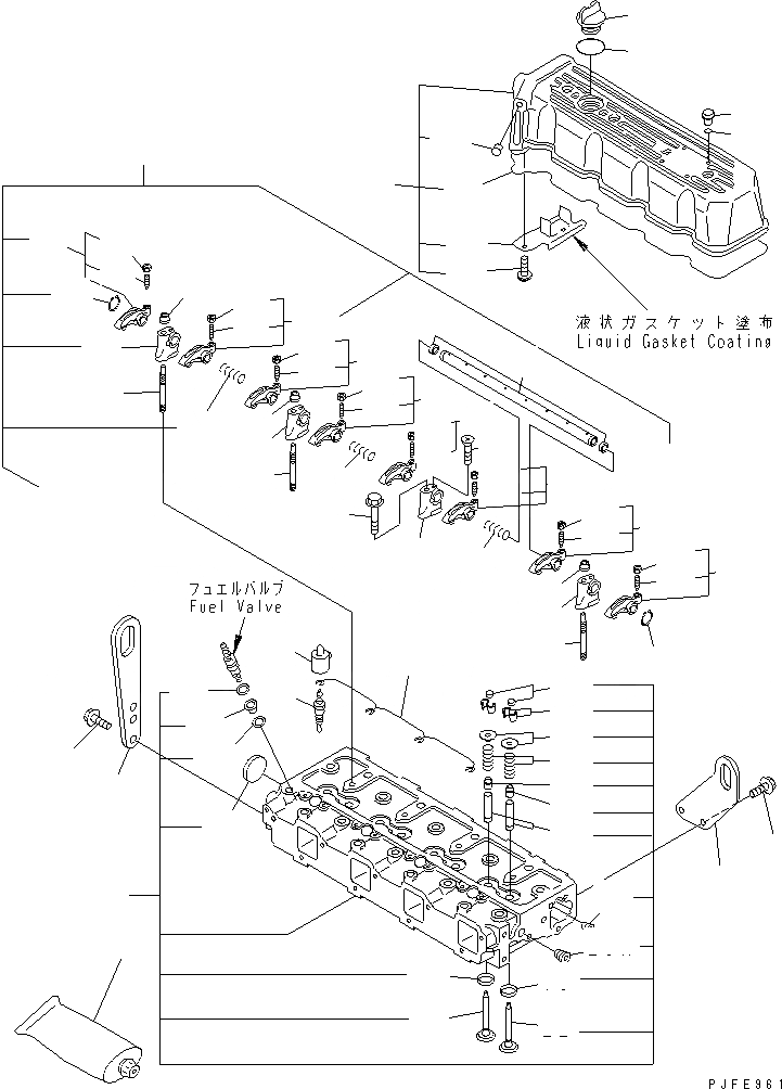 Схема запчастей Komatsu 4D94E-1ABD-F - ГОЛОВКА ЦИЛИНДРОВ И КРЫШКА ДВИГАТЕЛЬ