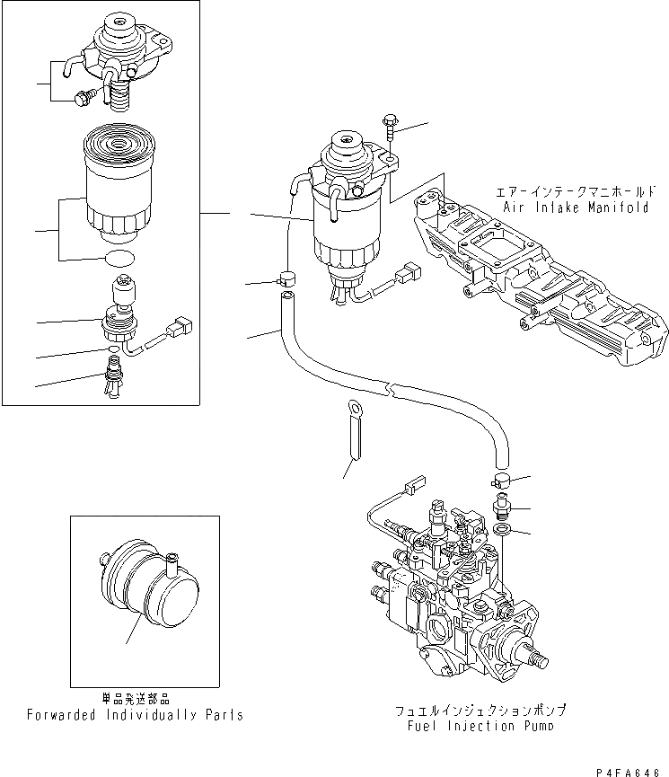 Схема запчастей Komatsu 4D94LE-1B45C - ТОПЛИВН. ФИЛЬТР. ДВИГАТЕЛЬ