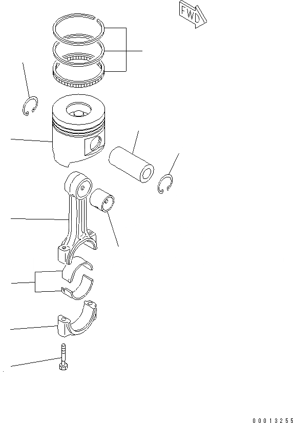 Схема запчастей Komatsu 4D94LE-2Z-AD - ПОРШЕНЬ И ШАТУН ДВИГАТЕЛЬ
