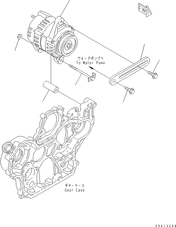 Схема запчастей Komatsu 4D94LE-2Z-AD - ГЕНЕРАТОР И КРЕПЛЕНИЕ (A) (ДЛЯ НАВЕСА) ДВИГАТЕЛЬ