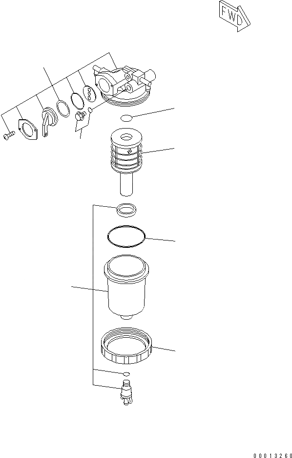 Схема запчастей Komatsu 4D94LE-2Z-AD - ВОДООТДЕЛИТЕЛЬ(№-) ДВИГАТЕЛЬ