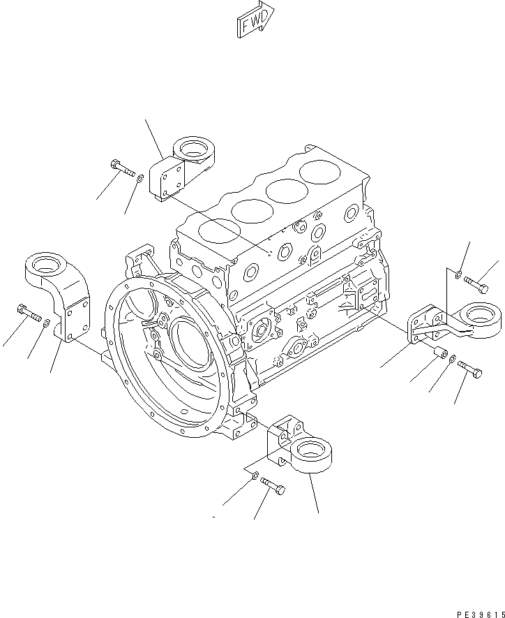 Схема запчастей Komatsu 4D95L-1GG-W - КРЕПЛЕНИЕ ДВИГАТЕЛЯ ДВИГАТЕЛЬ