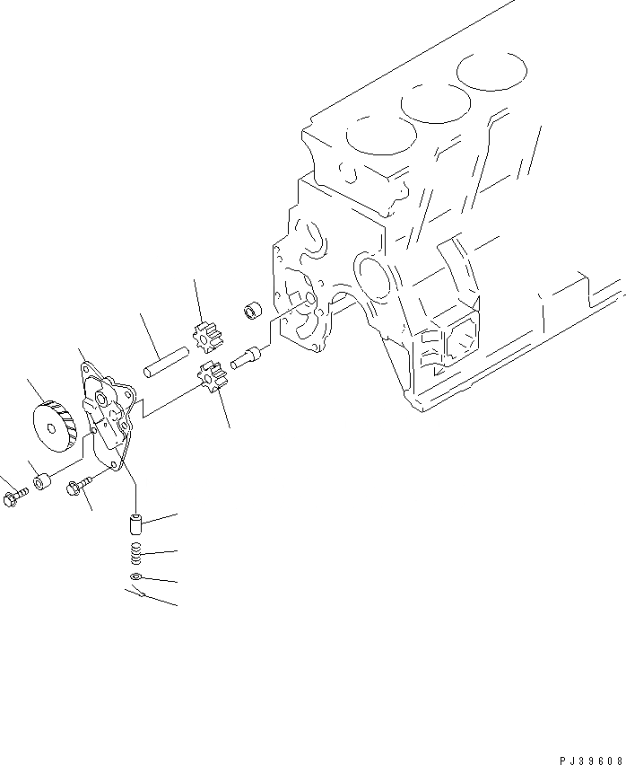Схема запчастей Komatsu 4D95L-1GG-BW - МАСЛ. НАСОС ДВИГАТЕЛЬ