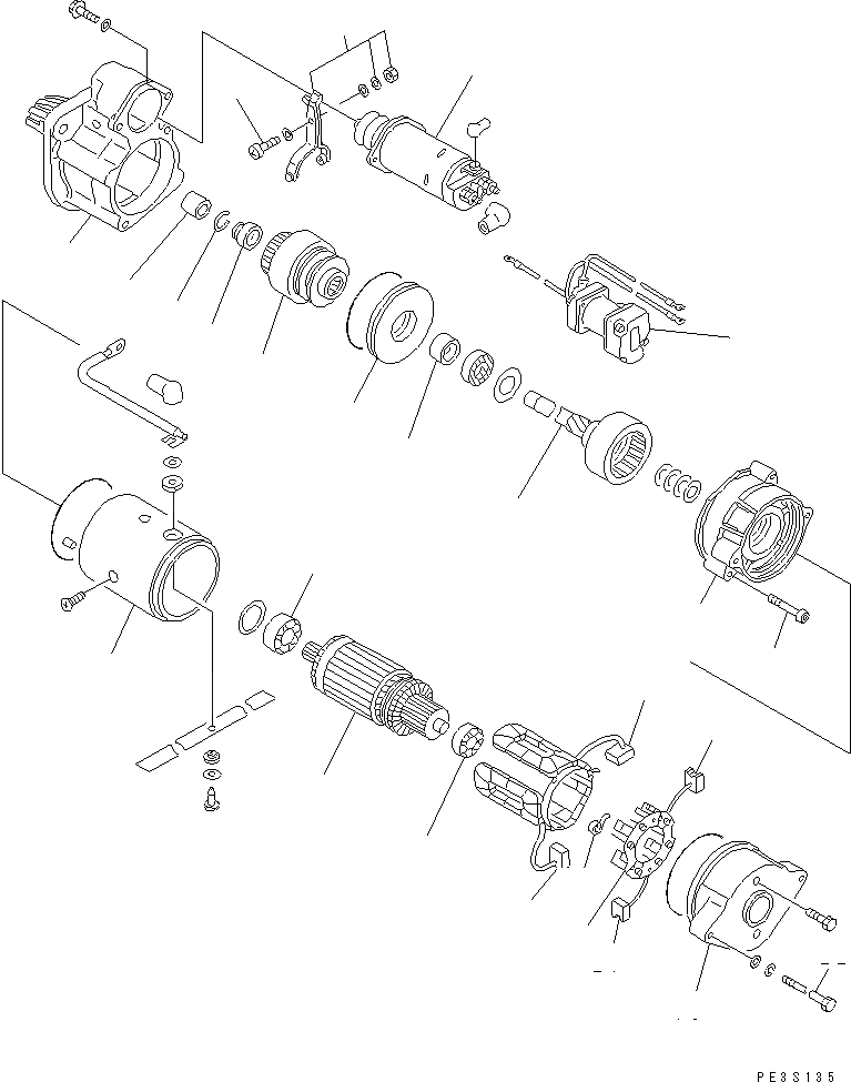 Схема запчастей Komatsu 4D95L-1GG-BW - СТАРТЕР (.8KW) (ВНУТР. ЧАСТИ) ДВИГАТЕЛЬ