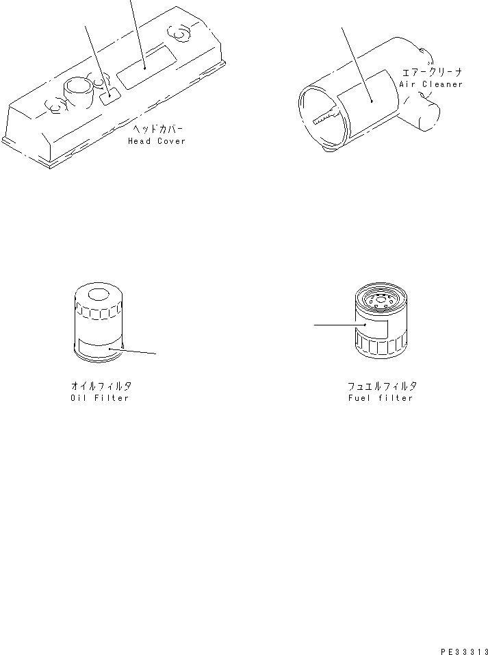 Схема запчастей Komatsu 4D95L-1GG-BW - ТАБЛИЧКИ (АНГЛ.)                 (ВОЗДУХООЧИСТИТЕЛЬ ДВОЙНОЙ ЭЛЕМЕНТ ТИП) ДВИГАТЕЛЬ