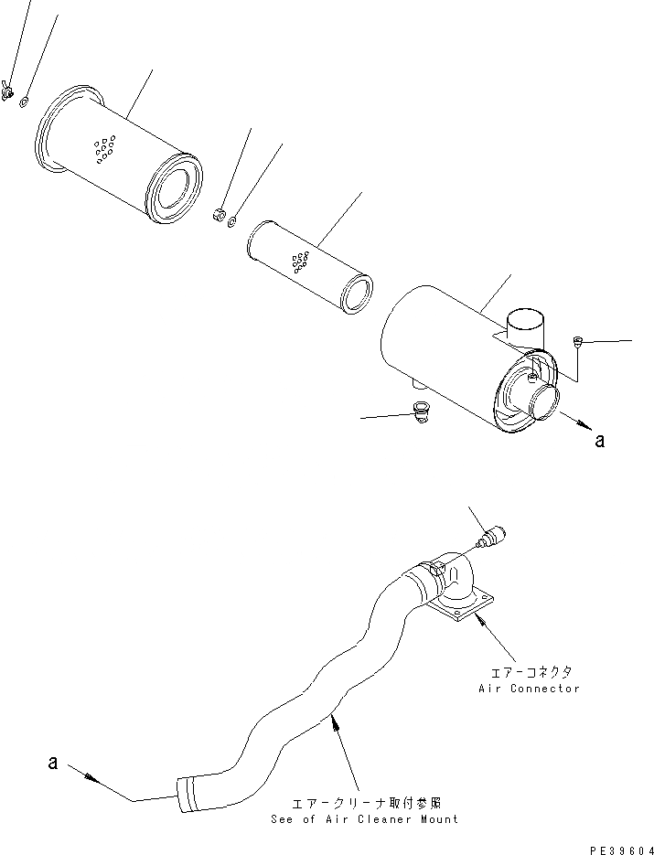 Схема запчастей Komatsu 4D95L-1GG-SB - ВОЗДУХООЧИСТИТЕЛЬ (ДВОЙНОЙ ЭЛЕМЕНТ ТИП) ДВИГАТЕЛЬ