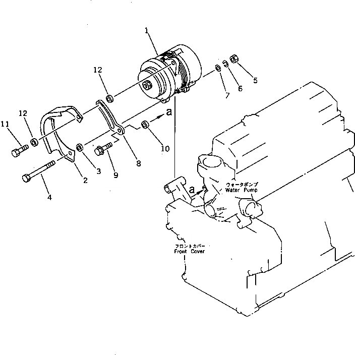 Схема запчастей Komatsu 4D95L-1BB - ГЕНЕРАТОР И КРЕПЛЕНИЕ (A) (С КРЫШКОЙ)(№7-) ЭЛЕКТРИКА