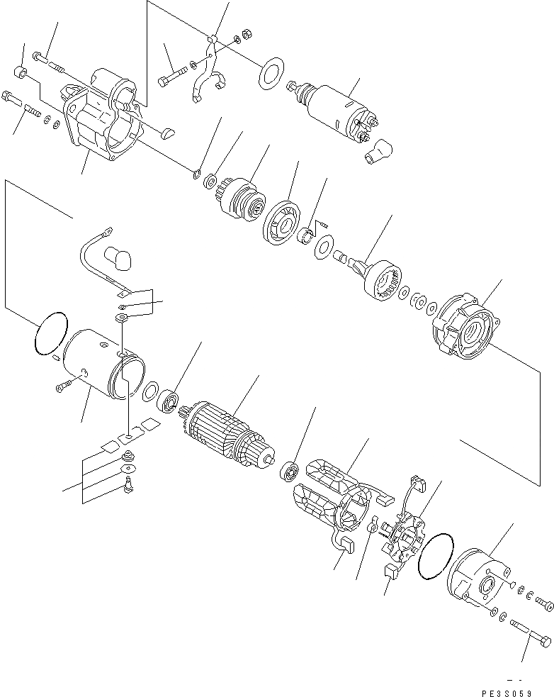 Схема запчастей Komatsu 4D95L-W-1D-B - СТАРТЕР (.KW) ЭЛЕКТРИКА