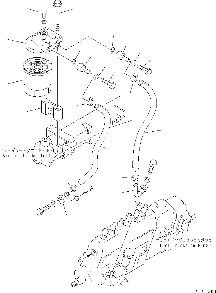 Схема запчастей Komatsu 4D95L-W-1C - ТОПЛИВН. ФИЛЬТР. И ТРУБЫ ТОПЛИВН. СИСТЕМА